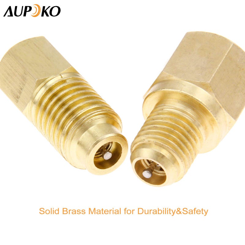 Aupoko محولات Aupoko R12 R22 إلى R134a، محولات اتصال خزان المبرد R134A/منفذ مضخة التفريغ - 1/4" أنثوي x 1/2" ذكر - أداة شحن معالجة التبريد - Image 4