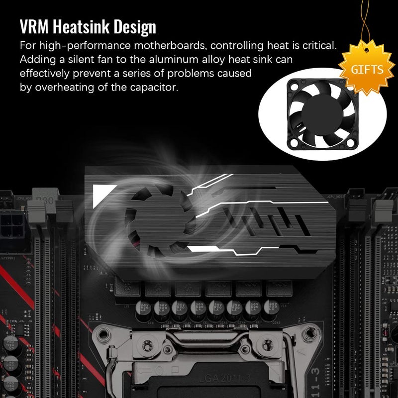 MACHINIST X99 Computer Motherboards, LGA 2011-V3 (Intel Core i7 5th/6th Gen) ATX Server Motherboard with VRM Fan (PCIe 3.0, Dual M.2, SATA 6Gb/s, DDR4, Gigabit Ethernet) for Intel XEON E5 V3/V4 series - Image 5