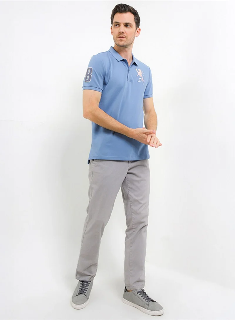 GIORDANO  Men's 3D Lion Polo: Slim Fit, Bold Embroidery, Premium Pique for Men | Best Price UAE