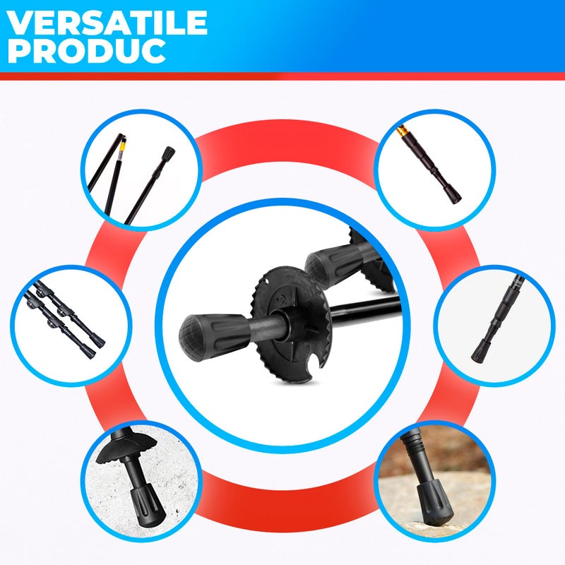 SIMAX 6Pcs Hiking Walking Stick Tips - Rubber Tips for Hiking Poles Hiking Accessories Collapsible Walking Stick Tips Rubber Tips for Canes - Hiking Pole Tips Rubber Tips for Walkers - Image 5