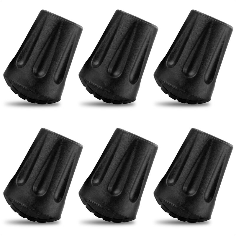 SIMAX 6Pcs Hiking Walking Stick Tips - Rubber Tips for Hiking Poles Hiking Accessories Collapsible Walking Stick Tips Rubber Tips for Canes - Hiking Pole Tips Rubber Tips for Walkers - Image 1