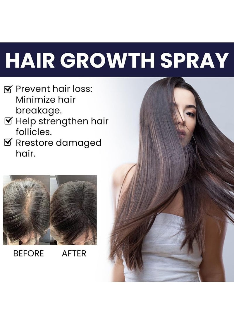 OUHOE 2Pcs Hair Growth Spray (50ml x 2) Hair Growth Oil Spray for Dry Damaged Hair and Growth Hair Scalp Oil Pure and Natural Hair Growth Serum Spray Hair Loss Treatment Oil Beard Growth Spray - Image 2