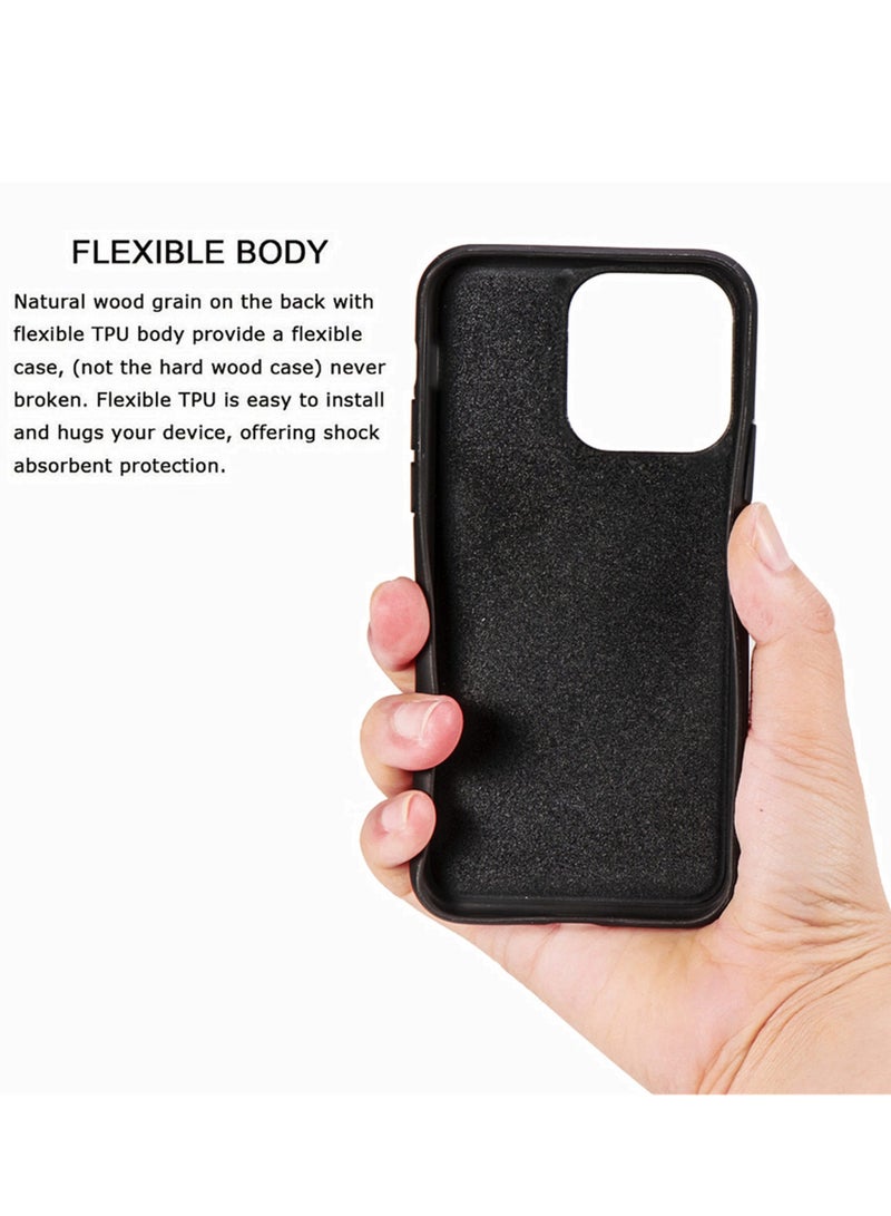 YANCI For 16Pro mobile phone case, hand-carved high-end solid wood 16 pro mobile phone case, full of texture and stylish mobile phone case - Image 4