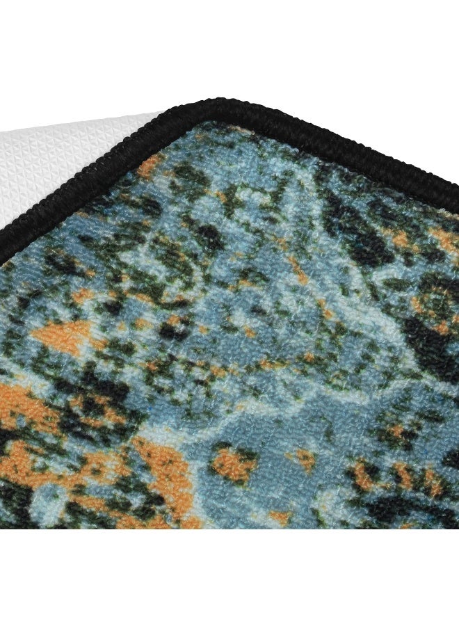 Story@Home Carpet for Hall | Mat for Living Room 3x5 feet, Polyester, Blue and Orange Ethnic Grunge Design Rug | Dari for Floor Big Size, Home Decoration Items for Bedroom | Perfect for Room Decor - Image 5