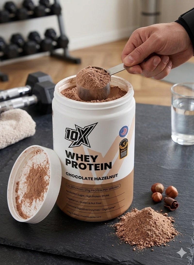 10X Whey Protein Chocolate Hazelnut 825g | 23g Protein Per Serving | High Protein Whey Supplement - Image 4