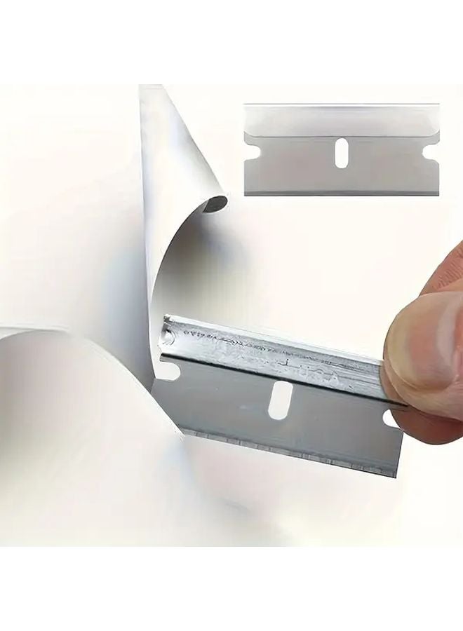 100 Pcs Heavy Duty Stainless Steel Scraper Blades Multi Surface Cleaning Tool - Image 5