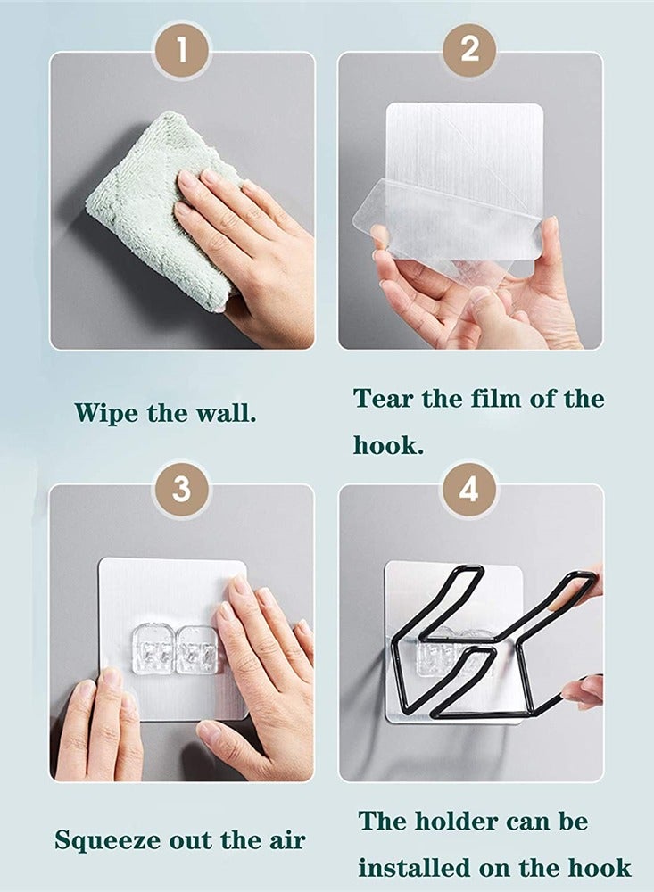 1 Hair Dryer Holder Wall Mount No Drilling Hair Dryer Holder Stainless Steel Hair Styling Tool Storage Box Self Adhesive Hair Dryer Holder Fits Most Hair Dryers Silver - Image 5