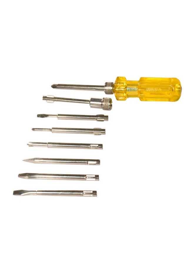 AGRICO TATA Agrico 8-in-1 Screwdriver Set | Multi-Bit Screwdriver Kit with Interchangeable Magnetic Tips | Compact Hand Tool for Home, Office, Electronics & DIY Repairs (Yellow, Set of 1) - Image 1