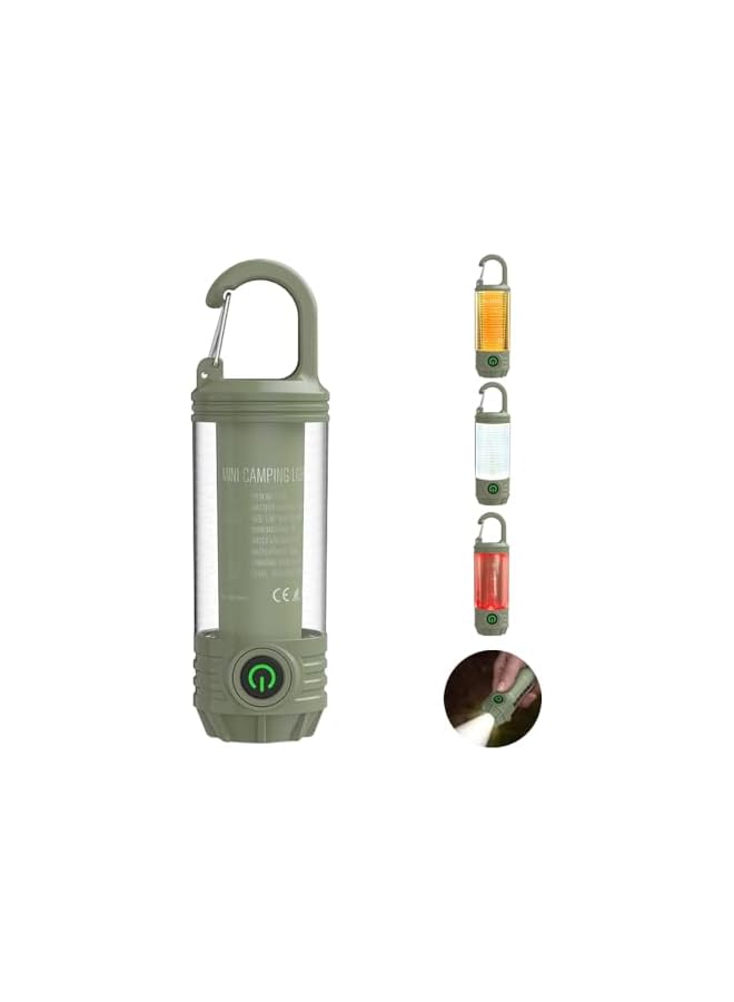promass Rechargeable LED Mini Camping Flashlight, Portable Outdoor Light with Hook, White Warm Light and Red Light, 6 Modes, with Signal Flash. - Image 2