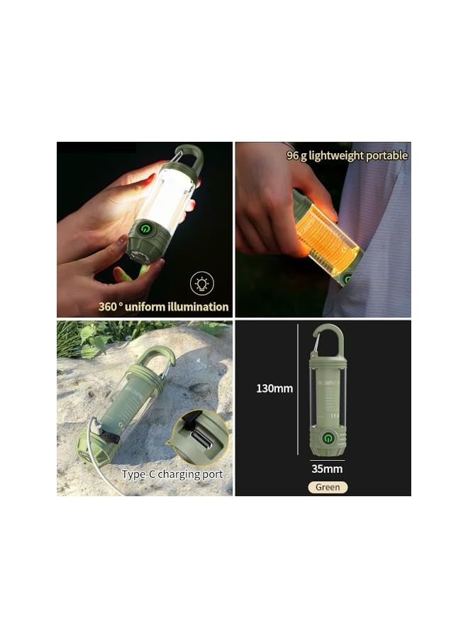 promass Rechargeable LED Mini Camping Flashlight, Portable Outdoor Light with Hook, White Warm Light and Red Light, 6 Modes, with Signal Flash. - Image 5