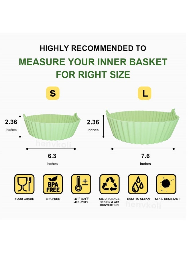 Air Fryer Silicone Baking Tray 7.6inch for 3 to 5 Qt Reusable Air Fryer Silicone liners, Round Air Fryer Silicone Basket for Air Fryer Easy Cleaning Silicone Pot for Oven Accessories - Image 3