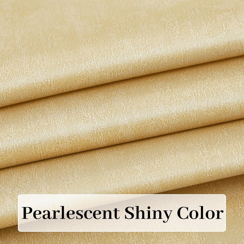 FAVE Leather Table Cloth Shiny Cloth Tablecloths Durable Waterproof Tablecloth for Kitchen Dining Light Brown Rectangle Tablecloth with Set of 6 PlacematsKhaki 55x78 - Image 2