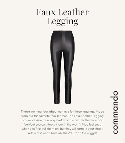 commando Faux Leather Legging | High-Rise Fit | Signature Internal Smoothing Waistband | Four-Way Stretch | Machine Washable | Black, Small - Image 4