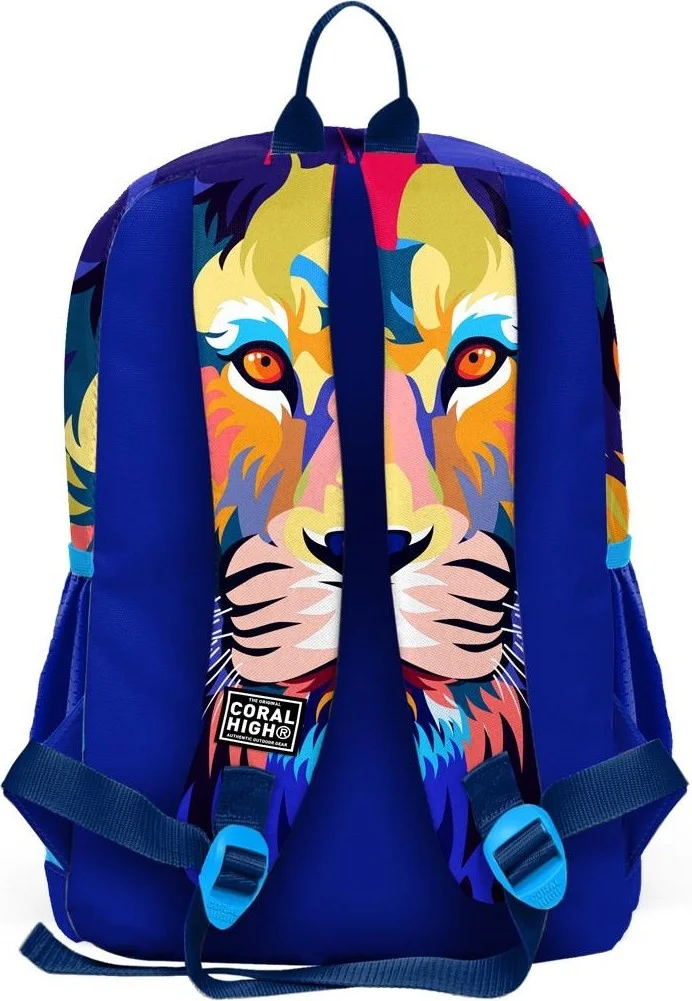 كورال هاي Kids Navy Blue Saks Lion Patterned 3-Piece School Bag Set SET0123741