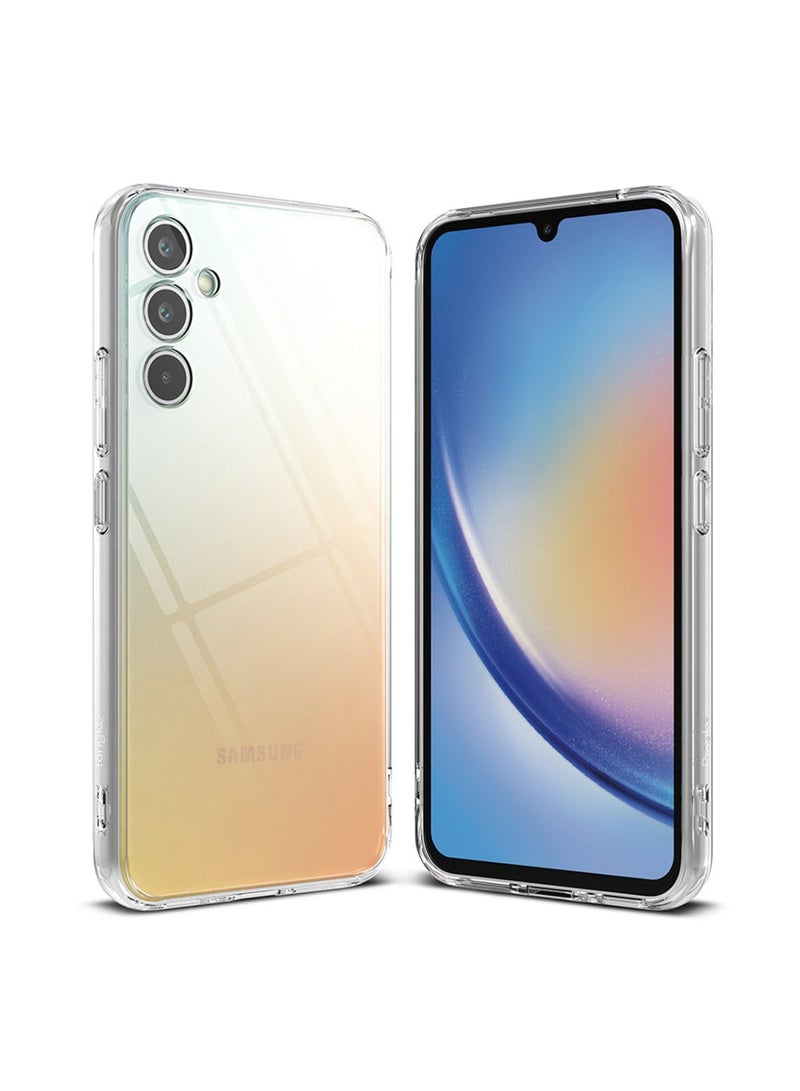 Techie Samsung Galaxy A34 TPU Soft Corner Ultra Slim Clear Case Shockproof Anti Fingerprint Transparent Protective Back Cover  - Image 2
