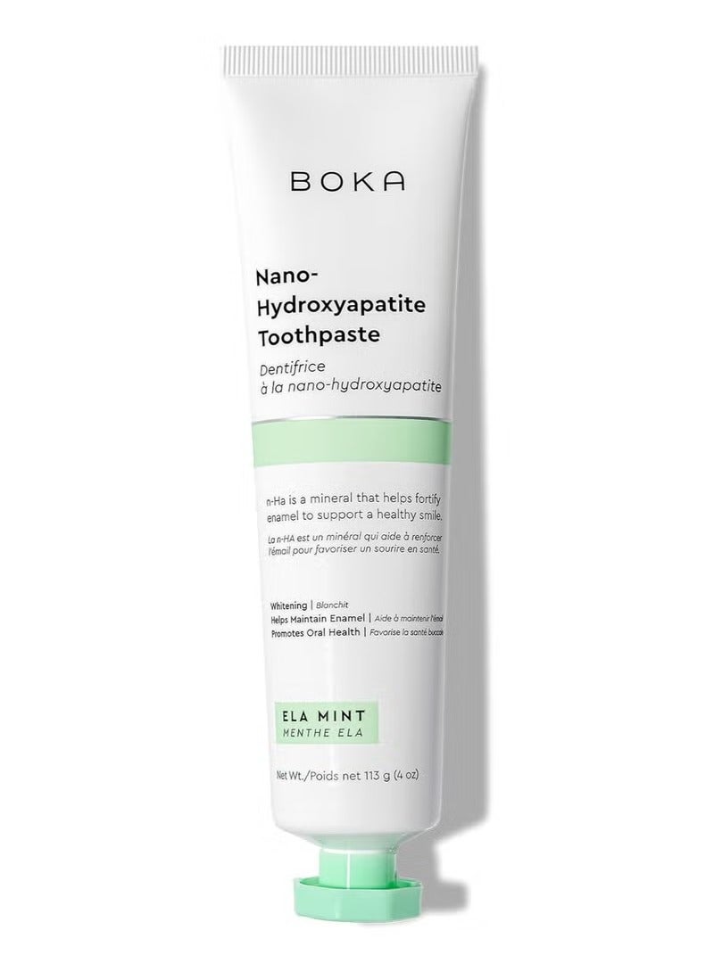BOKA Boka Natural Toothpaste, Fluoride Free - Ela Mint, 4oz, Pack of 1 - Made in USA - Remineralizing, Sensitive Teeth, & Whitening - SLS Free - Dentist Recommended for Adult, Kids Oral Care