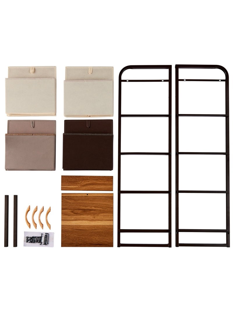 Extra Storage Shelves with 4 Easy Pull Fabric Drawers and Wood Table Top EX-83897  - Image 5