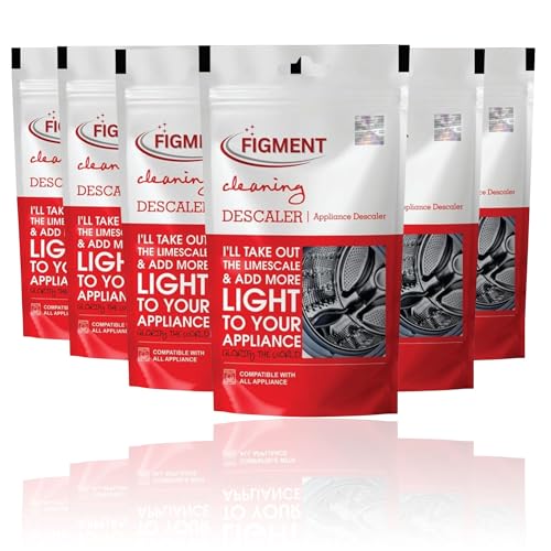 FIGMENT Washing Machine Cleaner & Descaling Powder, Washing Machine Drum Cleaner & Tub Cleaner | Descaler for top load and front load | 600g (6 Pouch Each 100g) - Image 1