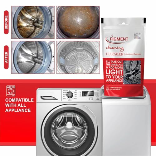 FIGMENT Washing Machine Cleaner & Descaling Powder, Washing Machine Drum Cleaner & Tub Cleaner | Descaler for top load and front load | 600g (6 Pouch Each 100g) - Image 4