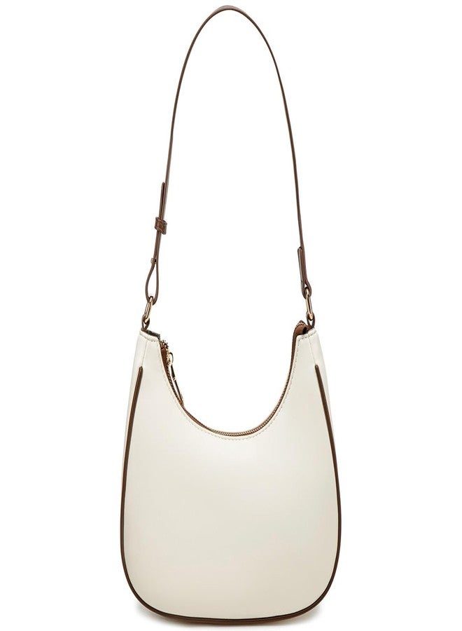 WSRYDJDL Crescent Shoulder Bags for Women Cute Hobo Tote Handbag Under the Arm Purses Mini Clutch Purse with Zipper Closure (Crocodile&White) - Image 1