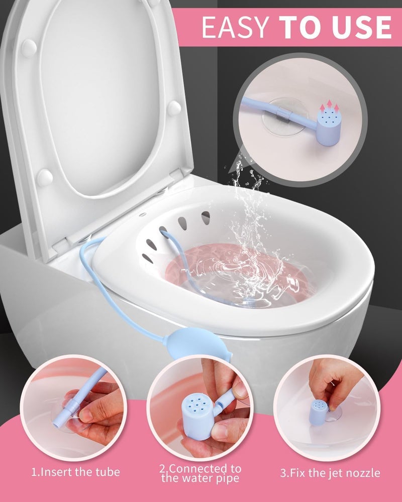 SWEEVAN Sitz Bath Tub with Air Pump for Women & Men, Large Capacity Portable Perineal Soaking Basin, Suitable for Postpartum Care, Hemorrhoids Recovery - Image 5