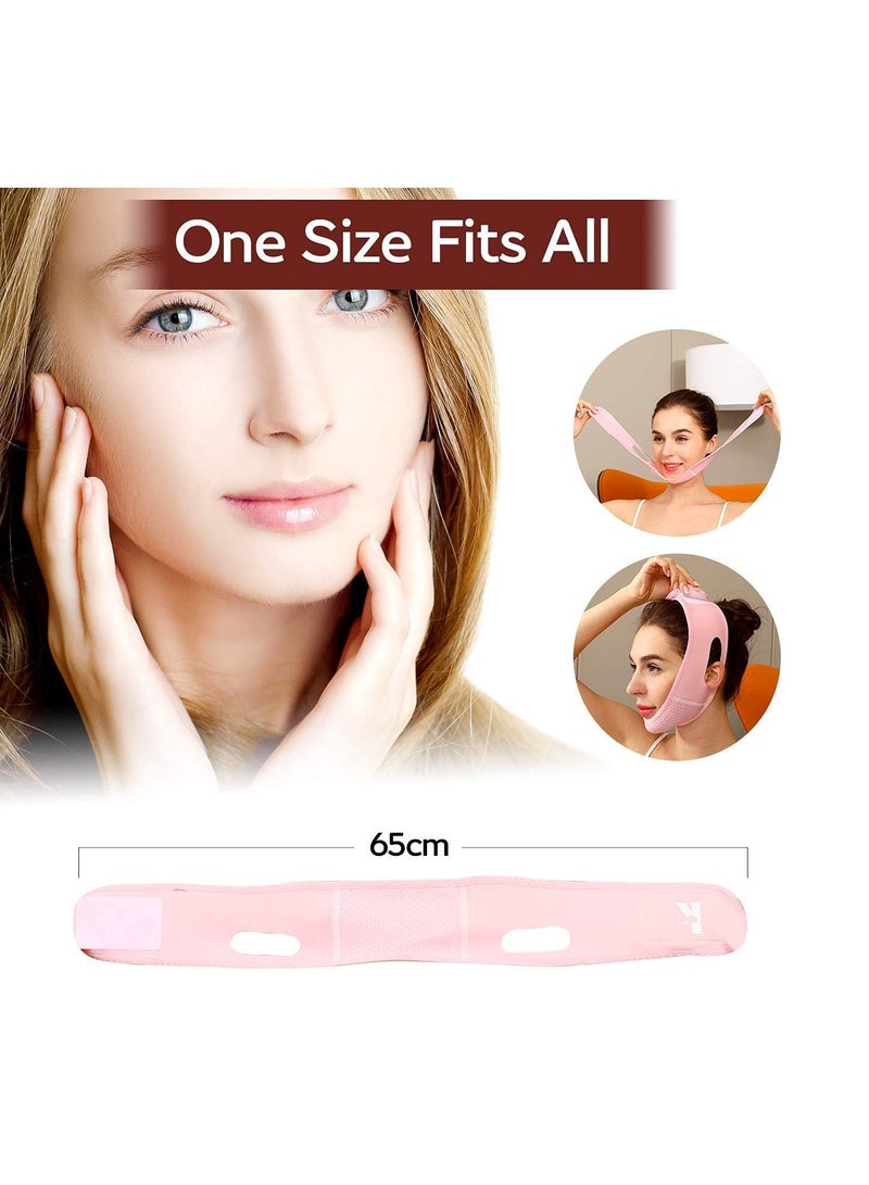 Zikra Double Chin Reducer, Face Slimming Strap V-Shaped Mask Chin UP Face Lifting Belt for Women, Anti-Wrinkle Face Mask, Lifting Bandage for Shaggy Skin - Image 4