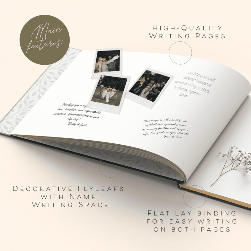 ARTESORI Custom 2025 Wedding Guest Book for Reception â€” Gold-Foiled Guestbook to Sign in, Elegant Baby Shower Guest Book for Party & Birthday â€” Photo & Polaroid Guest Book for Wedding & Bridal Shower - Image 5