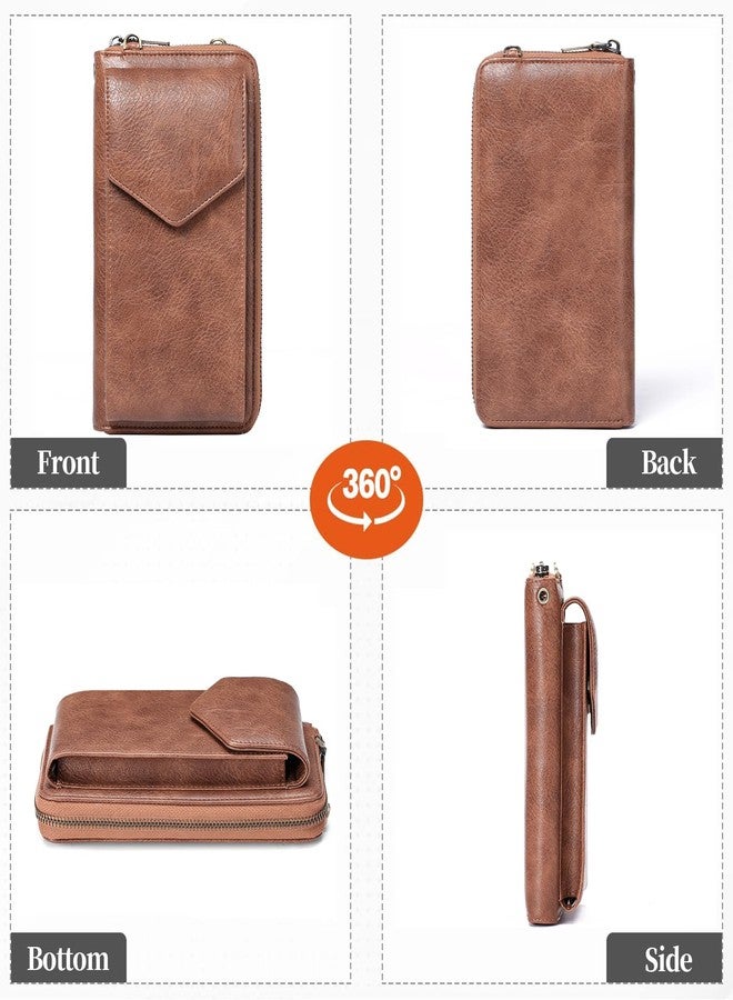 SENDEFN Small Crossbody Bag for Women Cell Phone Purse Leather Wallet Purse Shoulder Bag with Adjustable Strap Brown - Image 5