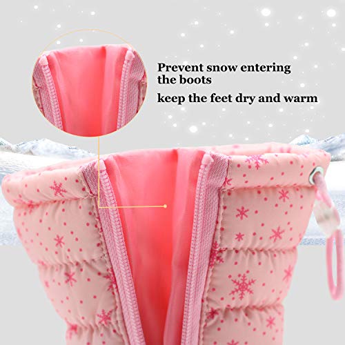 Apakowa Kid's Girls Cold Weather Snow Boots (Toddler/Little Kid) (10 M US Toddler, Pink2) - Image 5