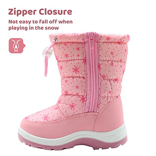 Apakowa Kid's Girls Cold Weather Snow Boots (Toddler/Little Kid) (10 M US Toddler, Pink2) - Image 2