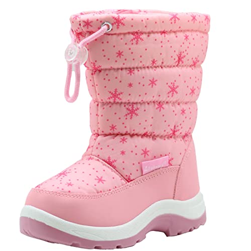 Apakowa Kid's Girls Cold Weather Snow Boots (Toddler/Little Kid) (10 M US Toddler, Pink2) - Image 1