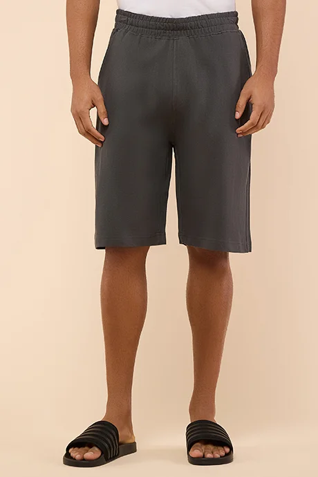 أر أند بي Solid Lounge Shorts with Drawstring Waist
