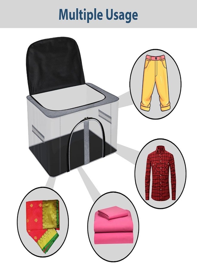 KRLZ 33 L PVC Transparent Moisture Proof Storage box for Clothes Under-Bed Closet Wardrobe Organizer Bag (Pack Of 1) - Image 3