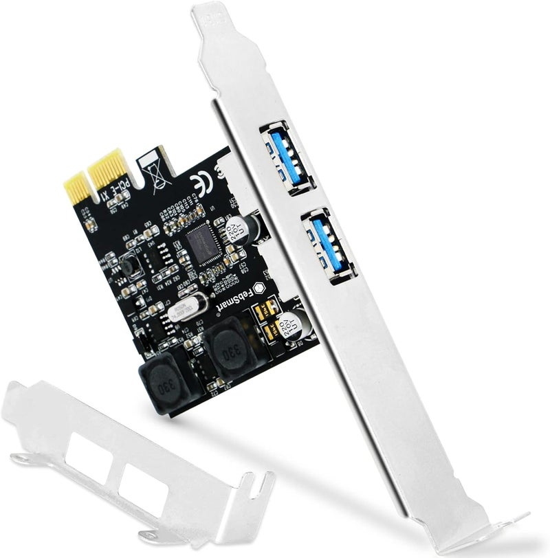 FebSmart 2-Ports Superspeed 5Gbps USB 3.0 PCI Express Expansion Card for Windows, MAC OS X and Linux Desktop PCs, Built in Self-Powered Technology, No Need Additional Power Supply (FS-U2S-Pro) - Image 1