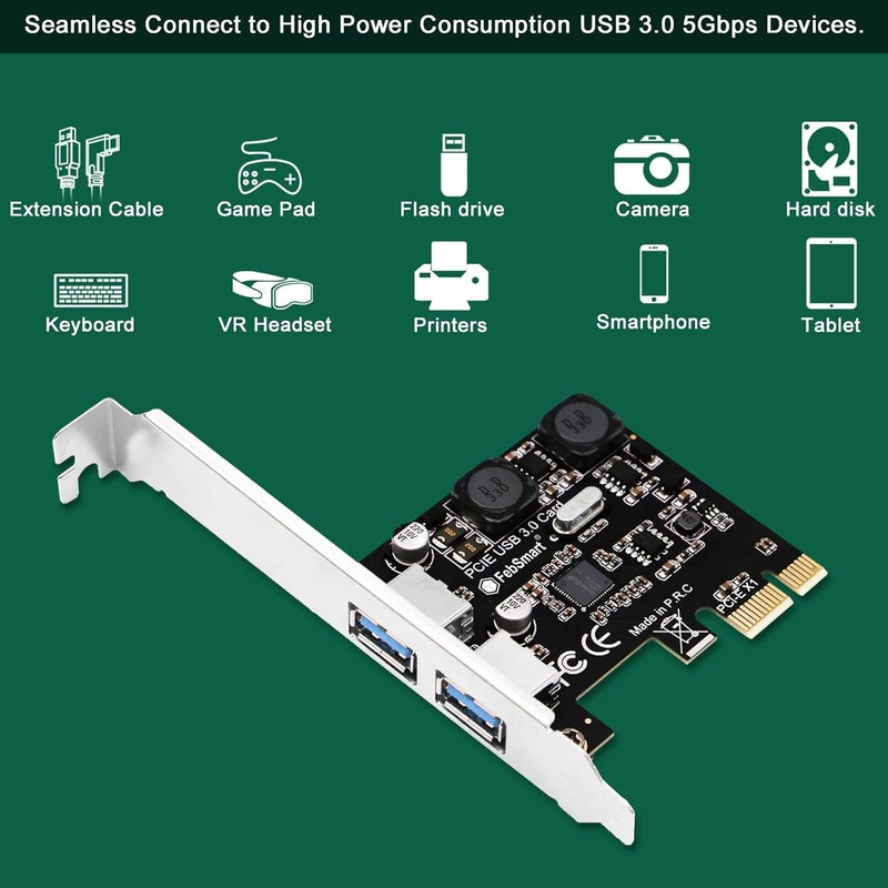 FebSmart 2-Ports Superspeed 5Gbps USB 3.0 PCI Express Expansion Card for Windows, MAC OS X and Linux Desktop PCs, Built in Self-Powered Technology, No Need Additional Power Supply (FS-U2S-Pro) - Image 4