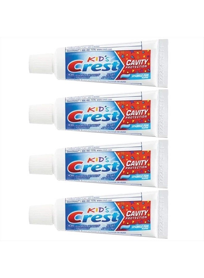 Crest Kids Cavity Protection Toothpaste, Sparkle Fun, Travel Size 0.85 oz (24g)- Pack of 4 - Image 1