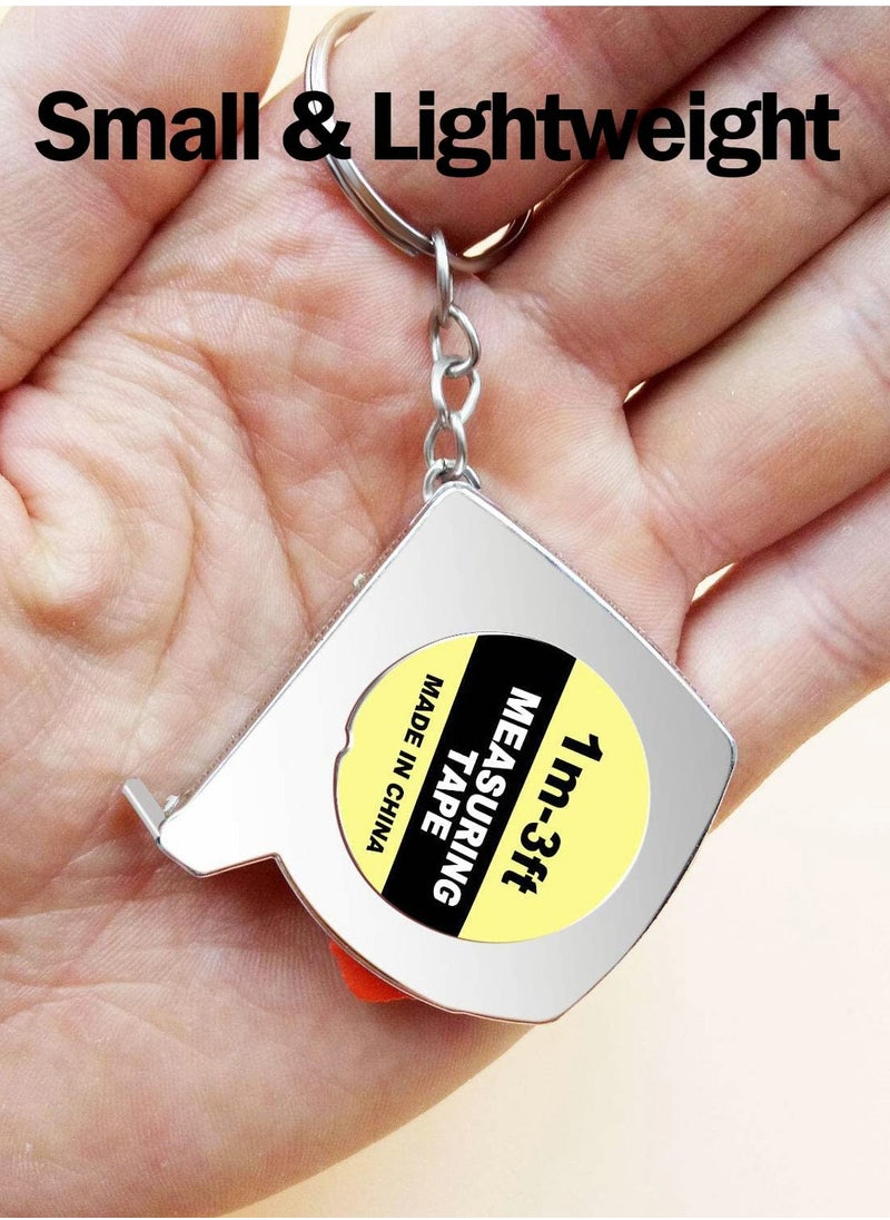 Excefore Tape Measure Keychains, 12 Pcs 1.57 Inch Mini Tape Measure Keychain Functional Small Pocket Retractable Measuring Tape with Stable Slide Lock  - Image 5