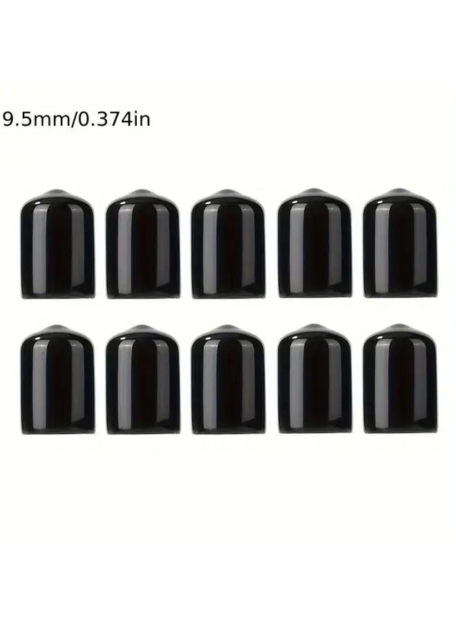 Universal 11mm Black Rubber Pool Cue Tip Covers 10 Pack Durable Ferrule Protectors - Image 3