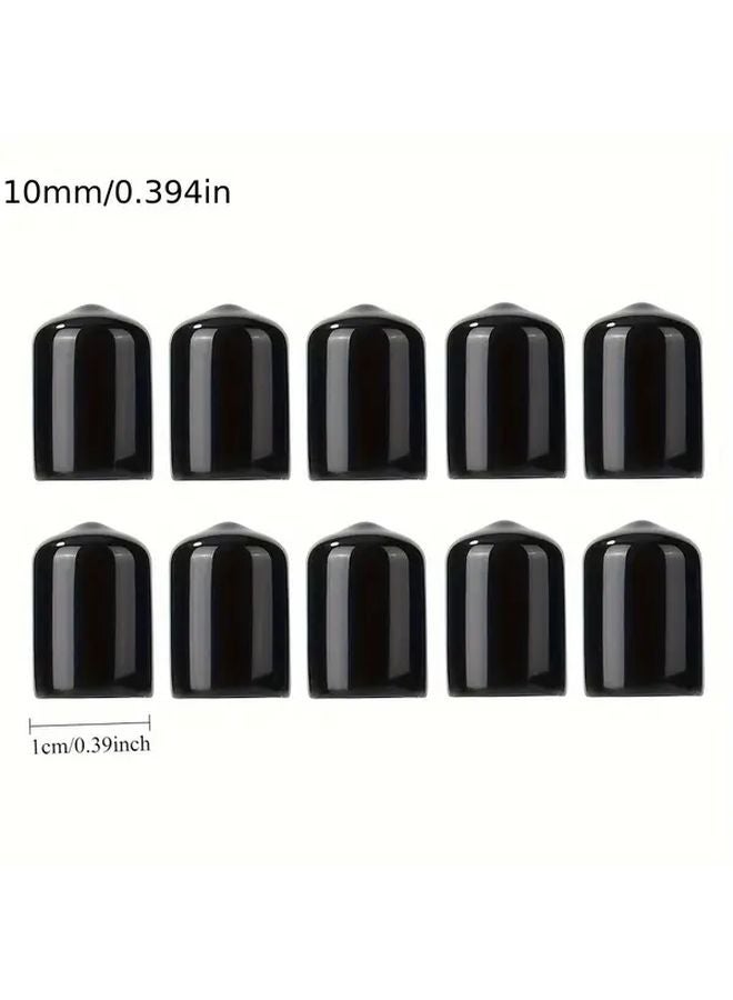 Universal 11mm Black Rubber Pool Cue Tip Covers 10 Pack Durable Ferrule Protectors - Image 4