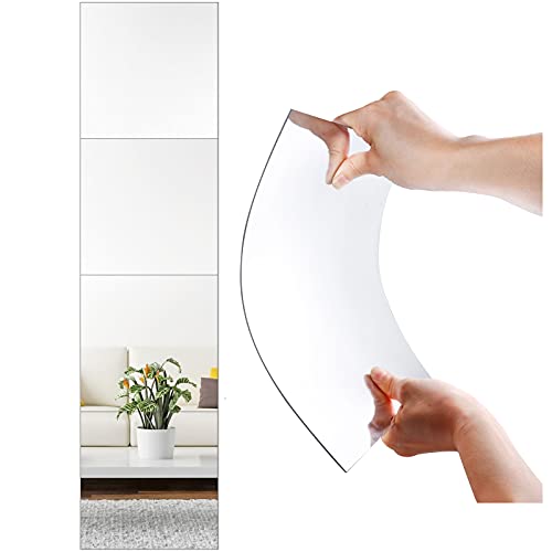 SLDIYWOW Wall Mirror Full Length, 4Pcs Full Body Mirror for Bedroom, Safety Unbreakable Mirror Great for Baby Kids Toddler, Full Body Mirror Tiles for Bedroom, Home Gym, Living Room - Image 1