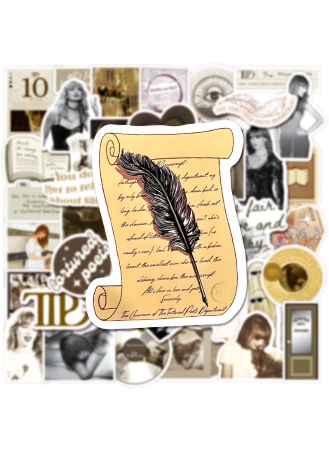 NIBEMINENT 50 Pcs TTPD Deco Kit Waterproof Stickers, High Definition Printing Bright Colors, Suitable for Laptop Skateboard Luggage Water Bottle Guitar DIY - Image 2