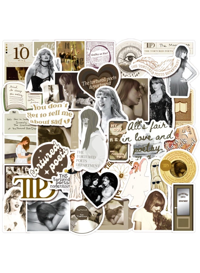 NIBEMINENT 50 Pcs TTPD Deco Kit Waterproof Stickers, High Definition Printing Bright Colors, Suitable for Laptop Skateboard Luggage Water Bottle Guitar DIY - Image 1