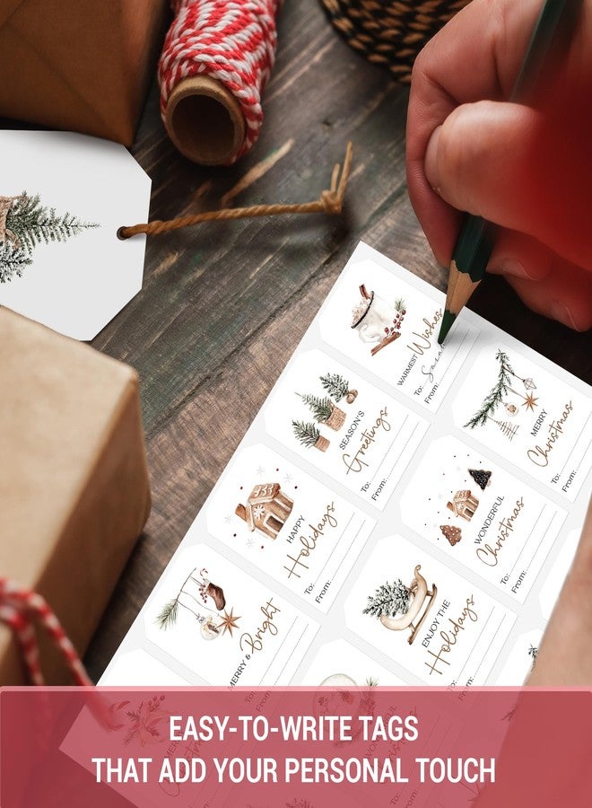 AUDREE 210 Pcs Christmas Gift Tags Sticker - Self Adhesive Cozy Holiday Gift Tags for Xmas Presents - Christmas Name Tags Label Stickers for Xmas Gifts Wrap Presents Box Envelope Decor - Image 3