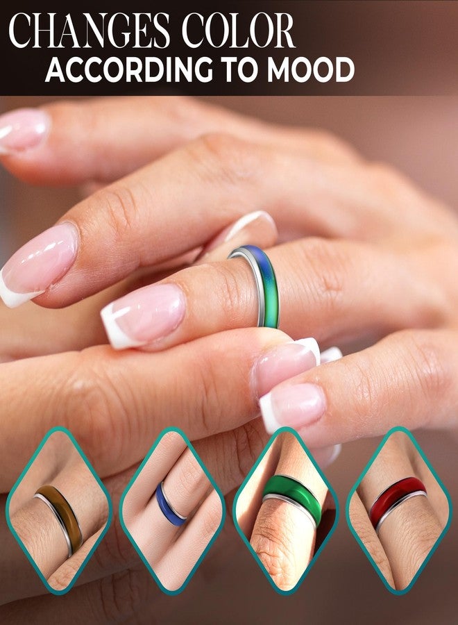 PIKTIME 50 PCs Mood Rings for Women and Men - Color Changing Mood Ring in 5 Sizes (6-10) - Corrosion Resistant for All Ages with Unique Design, Suitable for Party Favors, Collections, and Thoughtful Gifts - Image 5