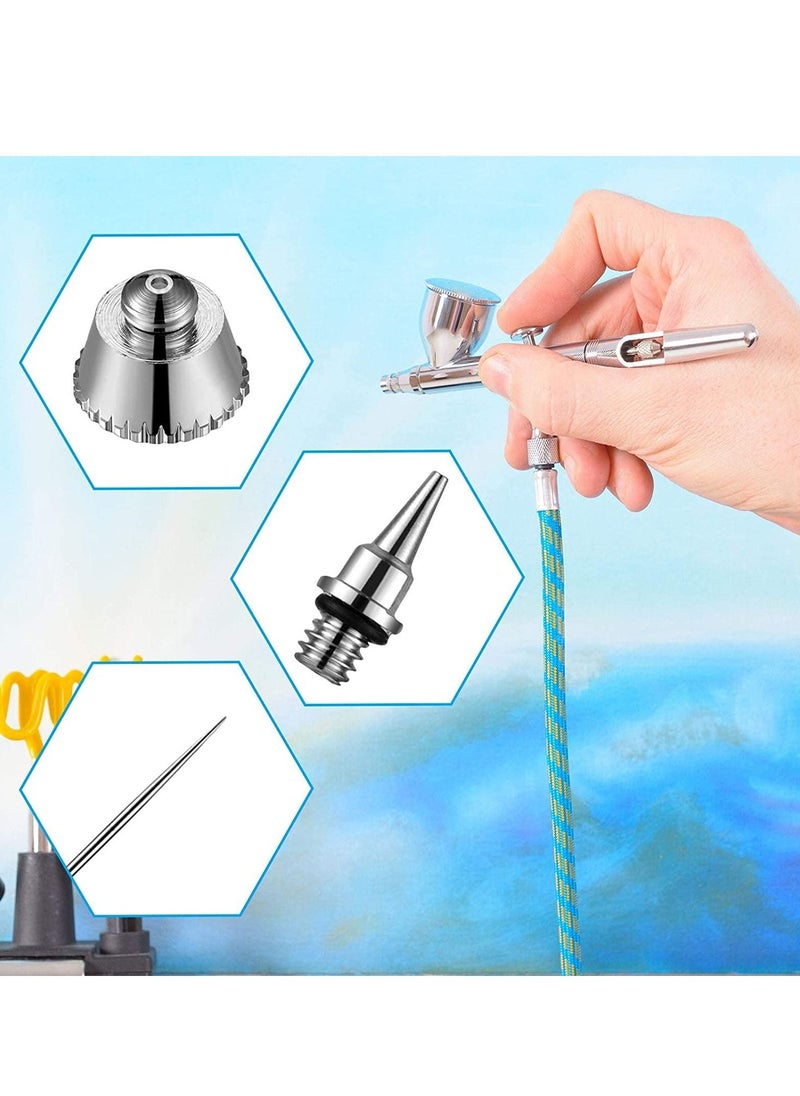Excefore - Airbrush Nozzle Needle Nozzle Cap Kit with Wrench Airbrush Replacement Parts for Spray Gun Sprayer Accessories, 0.2 mm, 0.3 mm, 0.5 mm 10 Pieces - Image 1