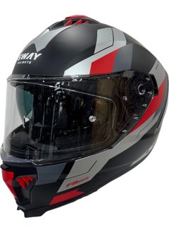 sway Helmet Sw 865 Titan Black White Red With Sunglasses  - Image 1