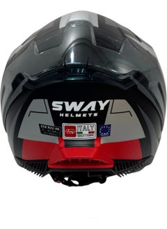 sway Helmet Sw 865 Titan Black White Red With Sunglasses  - Image 5