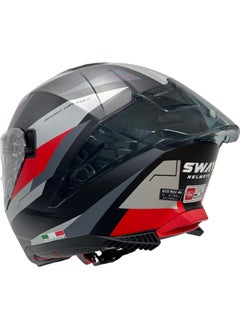 sway Helmet Sw 865 Titan Black White Red With Sunglasses  - Image 4