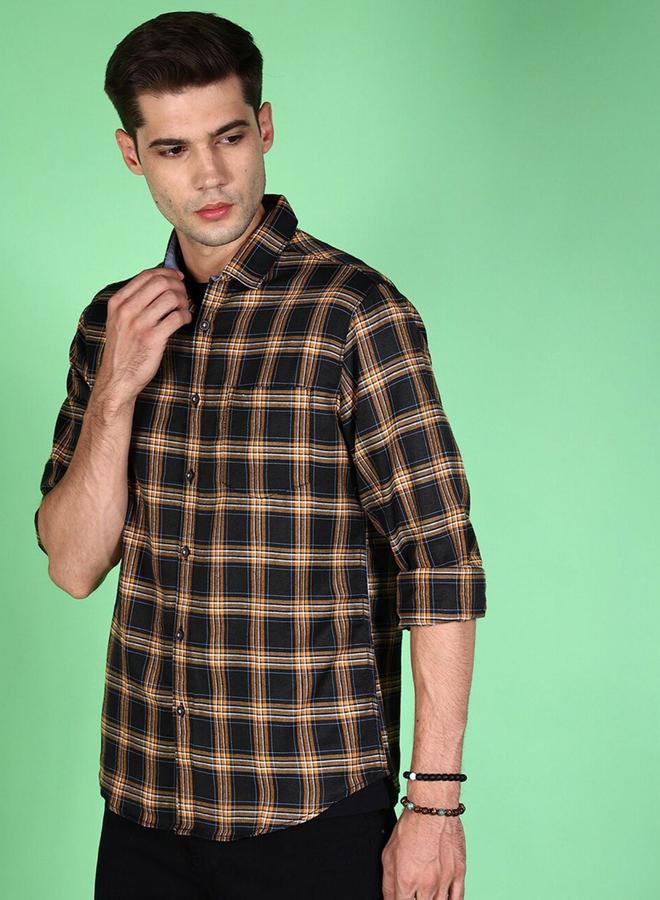 تايك تو قميص كاروهات كاجوال بقصة عادية للرجال من هارد سودا - Image 3