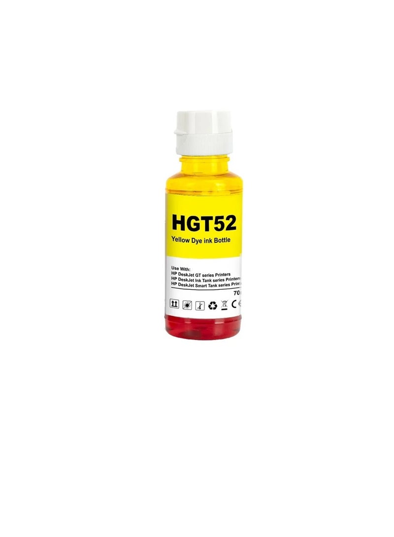 انك حبر طابعات HP متوافق ألوان أسود GT53 سماوي GT52 أصفر GT52 أرجواني GT52 مناسب للاستخدام اليومي المنزل والمكتب والطباعة عالية الجودة - Image 4